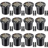 SUNVIE 12W Low Voltage Landscape Lights with Connectors Anti-Glare Well LED In Ground Waterproof Outdoor Warm White Lighting for Garden Yard Driveway 12 Pack