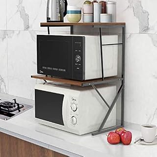 Kitchen Shelf,4HOMART Spice Rack Microwave Oven Storage Rack Two-Layer Desktop Oven Shelf