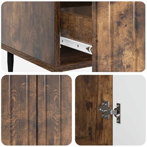 Cómoda con cajón de roble para pasillo y armario auxiliar de salón 8