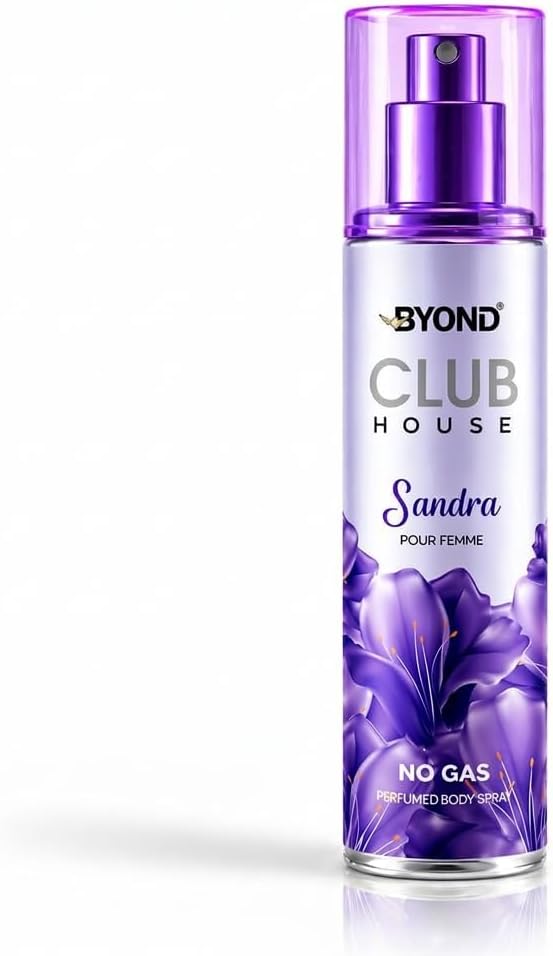 Club House Sandra Long Lasting Perfume for Women, No Gas Body Spray with Vanilla Musk Patchouli, Premium Fragrance Mist, 120ml