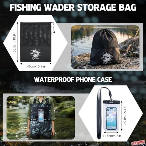 Image of Goture 5-Layer Breathable Stocking Foot Waders & Waist Gear, 5 Sizes