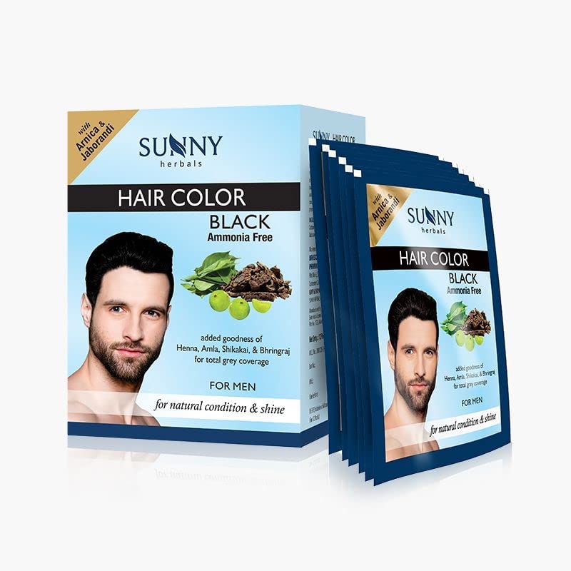 Bakson Sunny Herbals Hair Color for Men (Black) with Henna,Amla, Shikakai, Bhringraj (12 x 20gm Each) - by pharmacylife