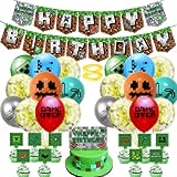 34 Stück Birthday Decoration, Geburtstags Dekoration, Thema Party Dekoration, Partyzubehör, Happy Birthday Banner Luftballon Tortendekoration für Kinder Junge Mädchen