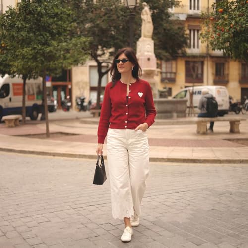 Image of GOELIA Women Wool Blend Lightweight Cardigan Sweaters 2026 Spring Business Casual Solid Long Sleeve Knitted Cardigan Top
