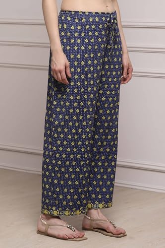 Image of BIBA Women Mid Rise Rayon Straight Palazzo