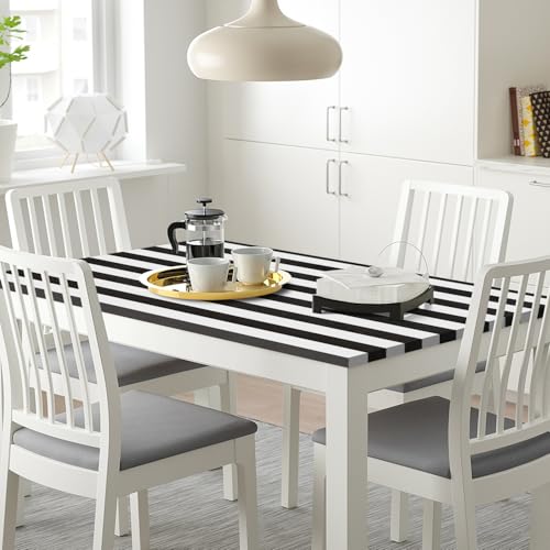 Arthome Schwarz Weiß Abziehen und Aufkleben Tapete,44cmx3m Streifen Klebefolie Modern Selbstklebende Wasserdicht Dekorative Vinyl Klebefolie für Schlafzimmer Arbeitsplatten Schrank