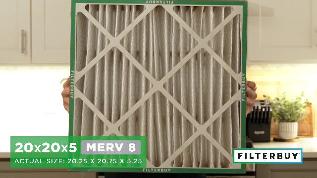 Image of Filterbuy 20x20x5 Air Filter MERV 8 Essential Dust & Allergy Defense (2-Pack), Pleated HVAC AC Furnace Filters for Amana, Coleman, Goodman, Maytag, York, and More (Actual Size: 20.25 x 20.75 x 5.25)