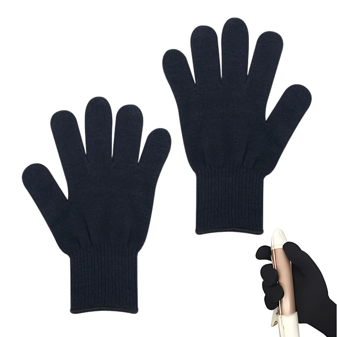 2 Pièce Gants Professionnels Résistants À La Chaleur Pour Coiffure, Fer À Friser, Gants De Blocage De La Chaleur Pour Main Gauche Et Droite