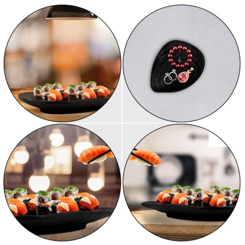 Platos de sushi de melamina negros, set x2 miniatura 3