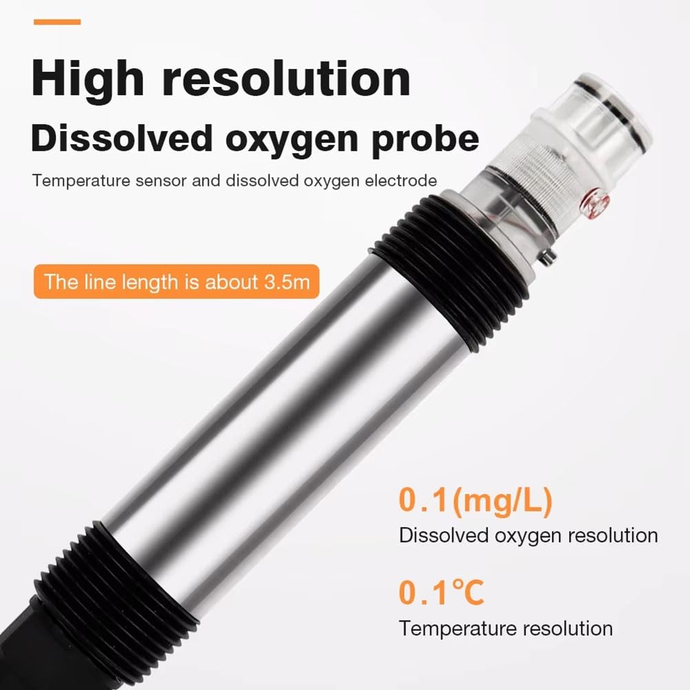 Probador de DO para Acuicultura, Probador de Calidad del Agua, Medidor Digital de Oxígeno Disuelto, Detector de Oxígeno Portátil, Detector de Contenido de Oxígeno