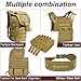 ManTangSun 6 Inch Molle Straps with Snaps, 4 Pack Nylon Molle Webbing Straps, Tactical Strap Connectors for Backpack and Outdoor Bag - Khaki