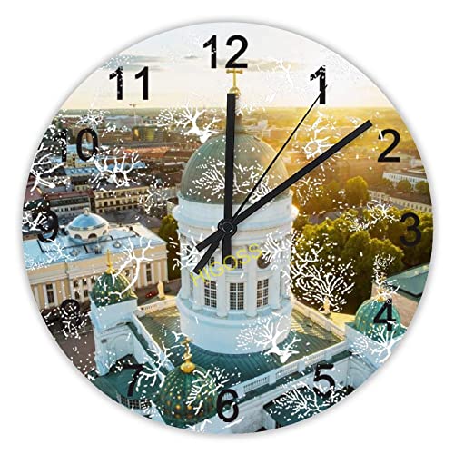 Horloge murale de décoration rustique Helsinki ronde de 38cm - 2