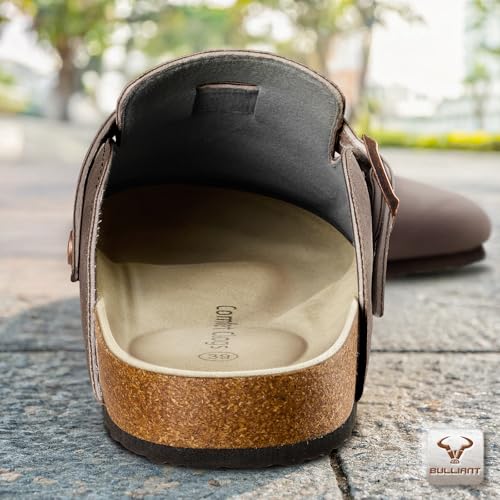 BULLIANT Clogs-Suede Mules Slippers Sandals Nurse Potato Shoes Unisex for Men Women-Cushioned Cork-Footbed3