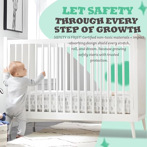 Image of Breathable Mesh Crib Liner for 3 or 4 Side Full-Size Crib, Protecting Baby Legs and Arms, Block Pacifier from Falling, 11 inch H (28cm) Essential 3mm Breathable Mesh Liner, Grey