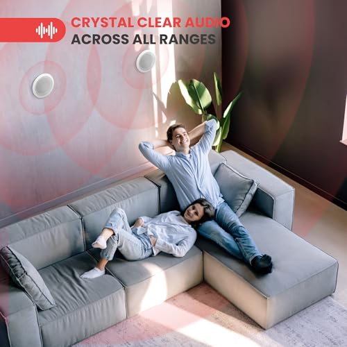 بايل نظام مكبر صوت ثنائي الاتجاه في الحائط السقف زوج مزدوج 6.5 انش 250 واط من مكبرات الصوت هاي فاي المثبتة على مع قبة حريرية 1 تحكم ثلاثي قابل للتعديل للمسرح المنزلي والترفيه