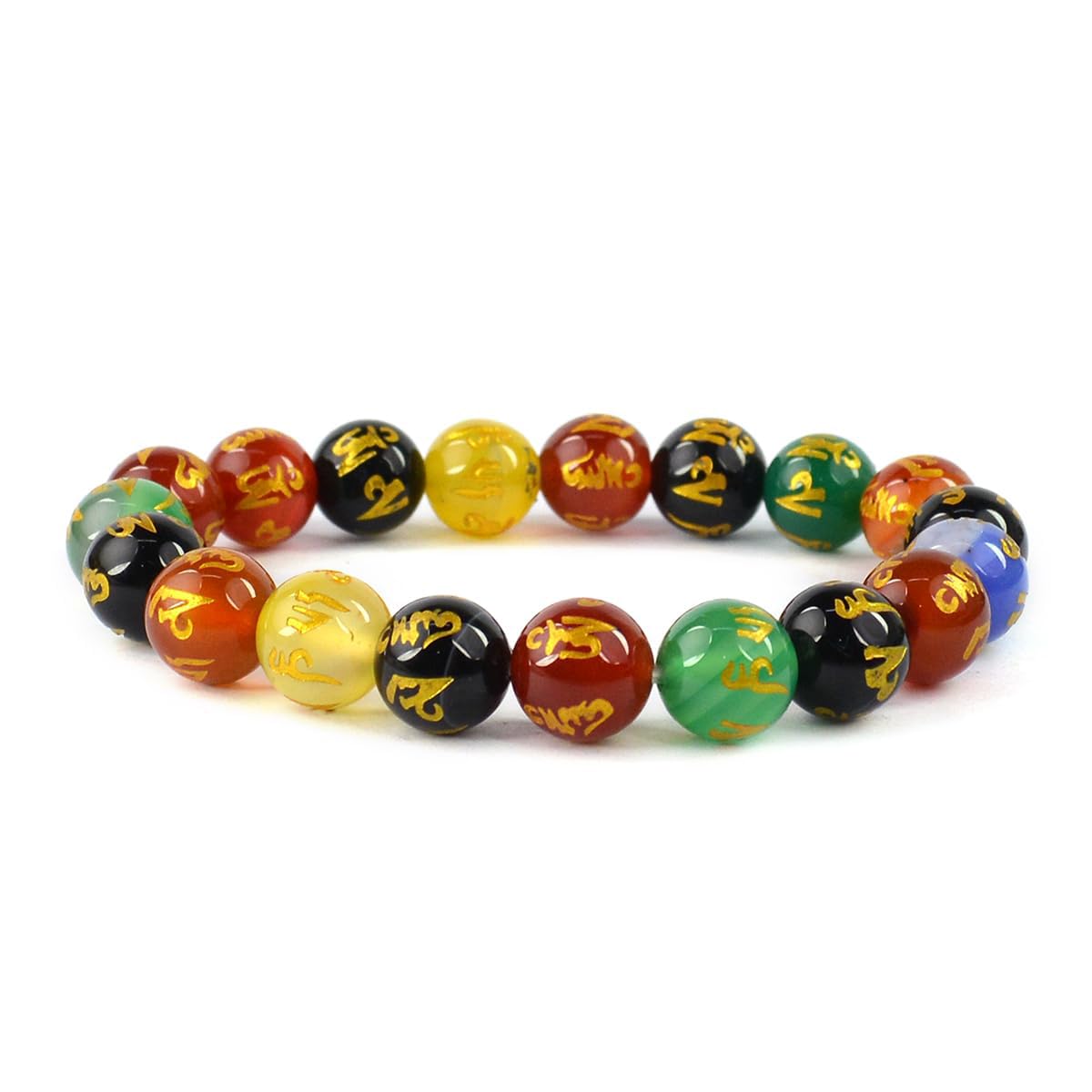 Reiki Crystal Products Multi Onyx Bracelet | 7 Chakra Bracelet | Om Mani Bracelet |Om Mani Padme Hum Bracelet Engraved 8 mm Beads Crystal Stone Bracelet (Color : Multi) (B07KNK9MD6) Amazon Price History, Amazon Price Tracker