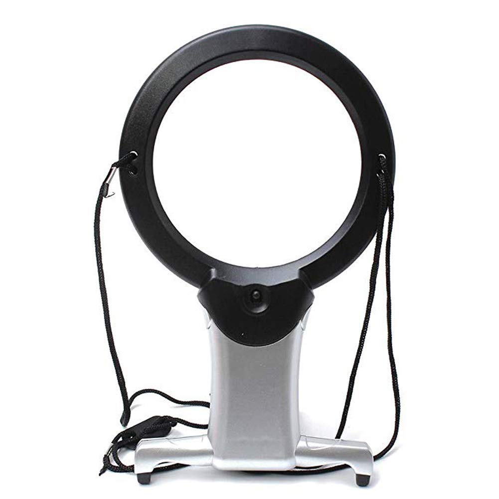 Lente d'ingrandimento, Lente d'ingrandimento 2 in 1 Lente d'ingrandimento grande a mani libere con luce a LED per la lettura Artigianato di cucito Lente d'ingrandimento a doppio scopo grande Lente d'