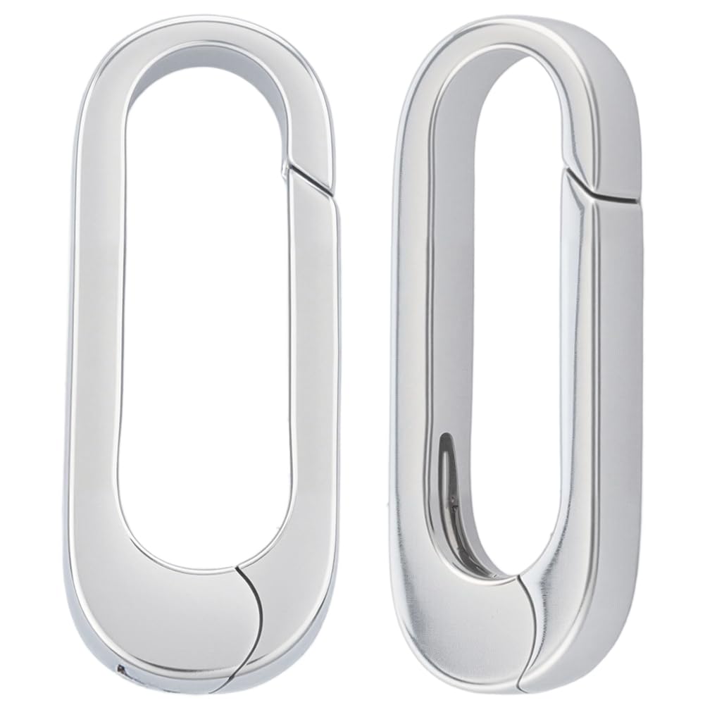 SUNNYCLUE 1 Box 2 Stück 925 Sterlingsilber Torringe Feder Ovalring Robuste Verbindungsverschlüsse Karabineröffnung Schlüsselanhängerklemme Schnappverschlüsse Clip Für Schmuckherstellung DIY Handwerk G