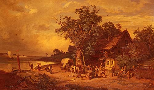 Peinture murale l'auberge de l'estuaire pour décoration salon élégant