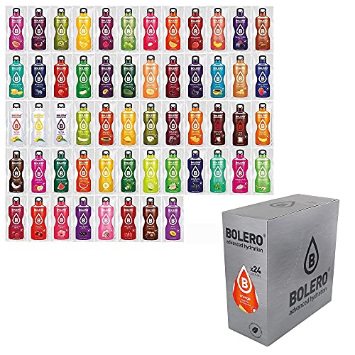 Découvrez les jus Bolero | 24 MIX | poudre fraîche sans sucre avec stévia et vitamine C | le premier choix des diabétiques et des athlètes dans le monde