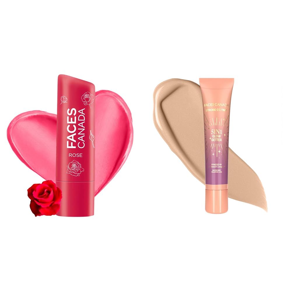 FACESCANADA Color Lip Balm - Rose Petal 03, 4.5g & Strobe CC Tint Mini - Paradise Vibes 01, 18ml-picture-23
