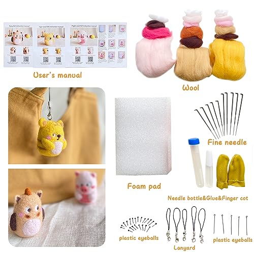 Image of ROLY BEE DIY Wool Felting Kit - Easy to Use Tools for Handmade Lovers - Create Cute Felted Designs with a Sense of Accomplishment