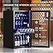 Manastin Beverage Refrigerator Cooler-120 Cans Freestanding Mini Fridge Cooler with Glass Door, Adjustable Shelves & Digital Temperature Display for Soda, Wine or Beer (Black, 3.2 Cu.Ft)
