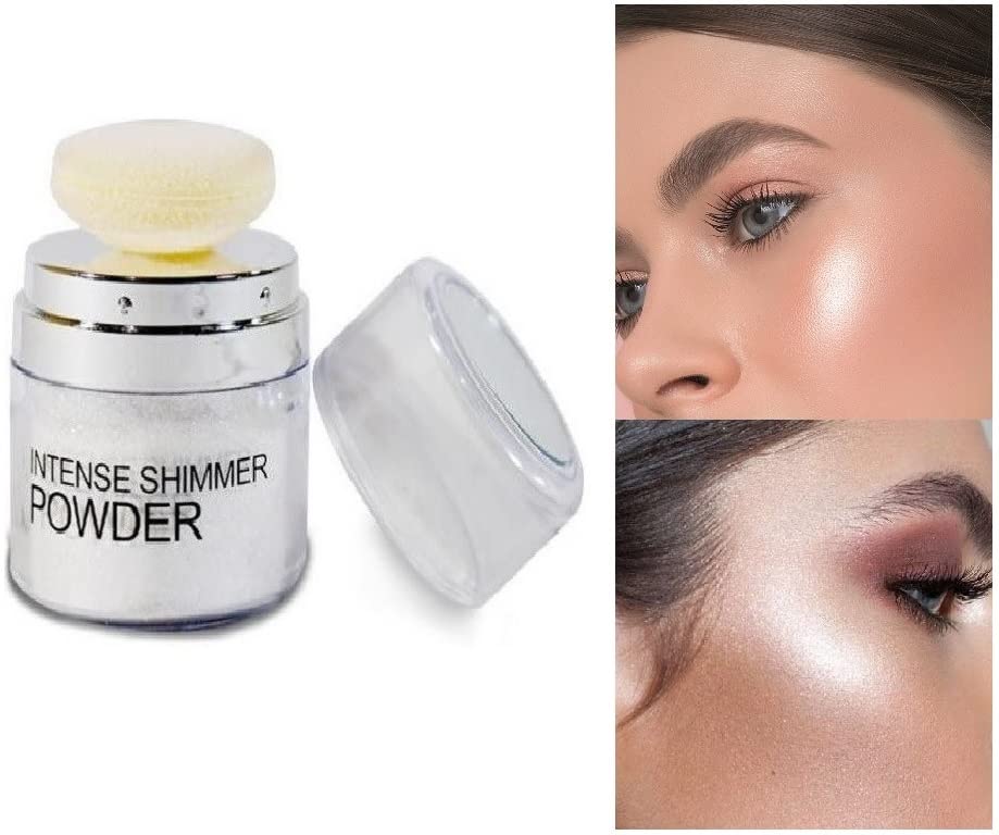 generic makeup powder highlighter silver shimmer color matte finish