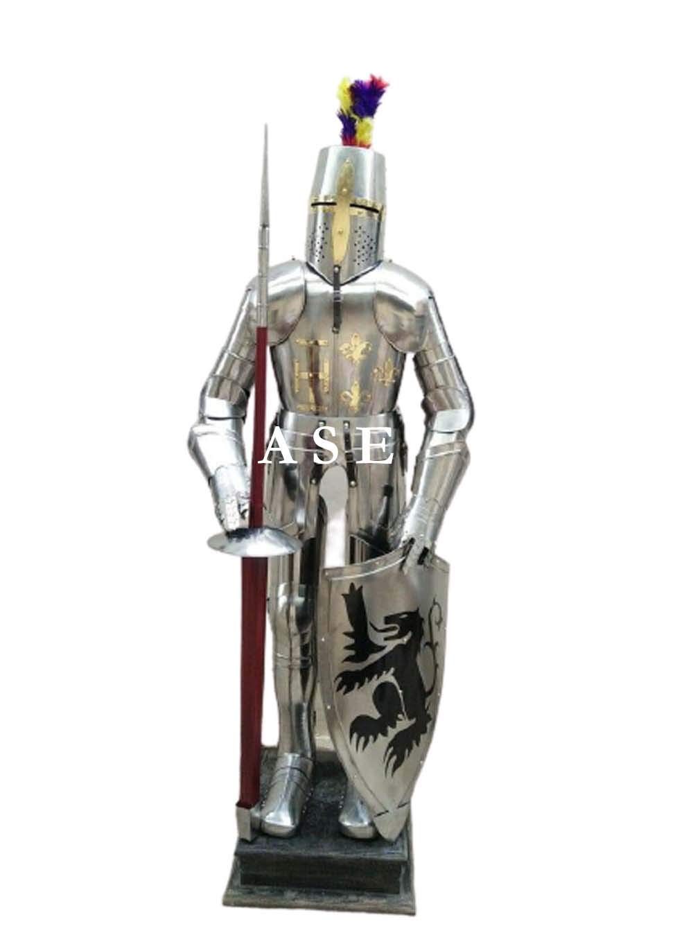 A S ENTERPRISES A S E Medieval Knight Suit of Armor Steel Full Body Armour Suit