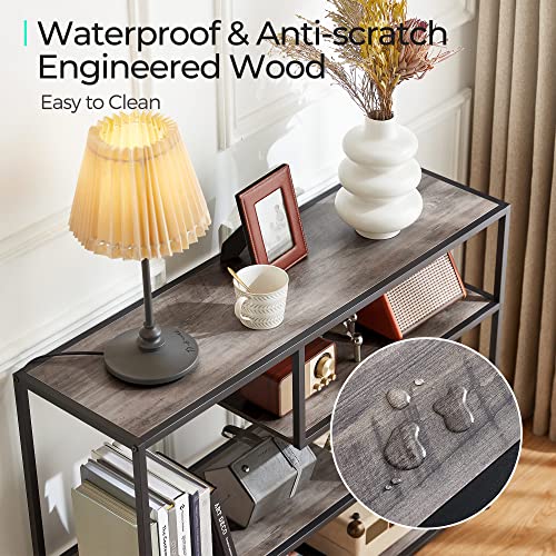 LINSY-HOME-Console-Table-4-Tier-Sofa-Tables-for-Entryway-Narrow-Tables-with-Open-Storage-Shelves-393-Console-Tables-for-Entryway-Hallway-Sofa-Couch-Living-Room-Bar-Kitchen-Beige