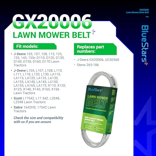 Image of BlueStars GX20006 UC30568 Mower Drive Belt | Aramid Cord | 89 in