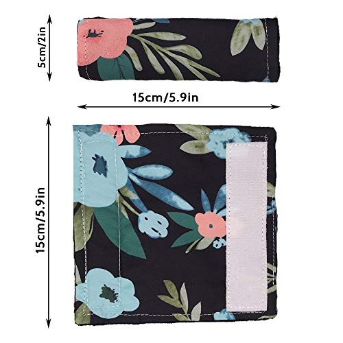 Image of Baby Car Seat Neck Cover, Car Seat Strap Cover, Seat Belt Cushions Pads, Shoulder Strap Protectors, Reversible Pram Harness Covers in Minky Floral, Baby Neck Pad Protector