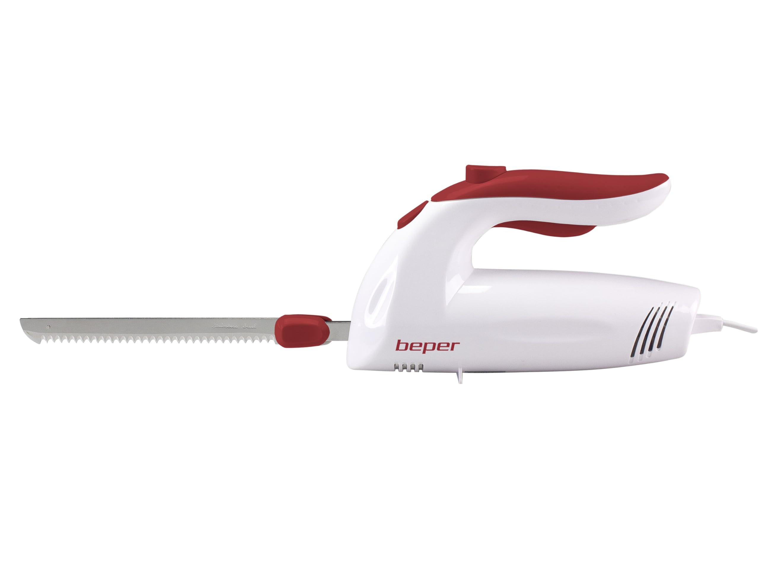 BEPER BP.790 Couteau de cuisine électrique, 150 Watt, ABS, Blanc/Rouge