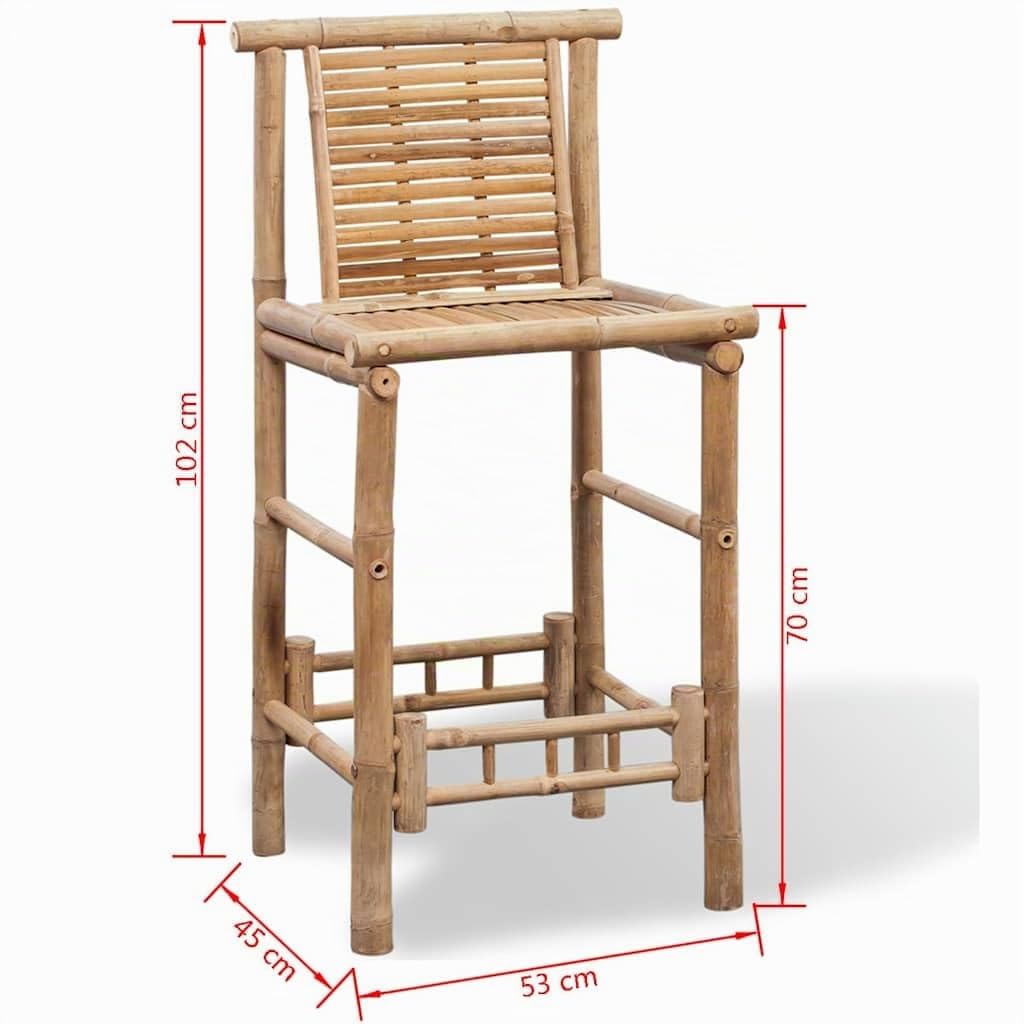 vidaXL Tabourets de Bar Lot de 2 Bambou