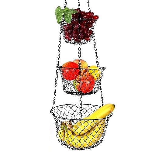 Malmo Hängekorb 3 stöckiger Pflanzen- Gemüse- Obstkorb Aufhängen 86cm...