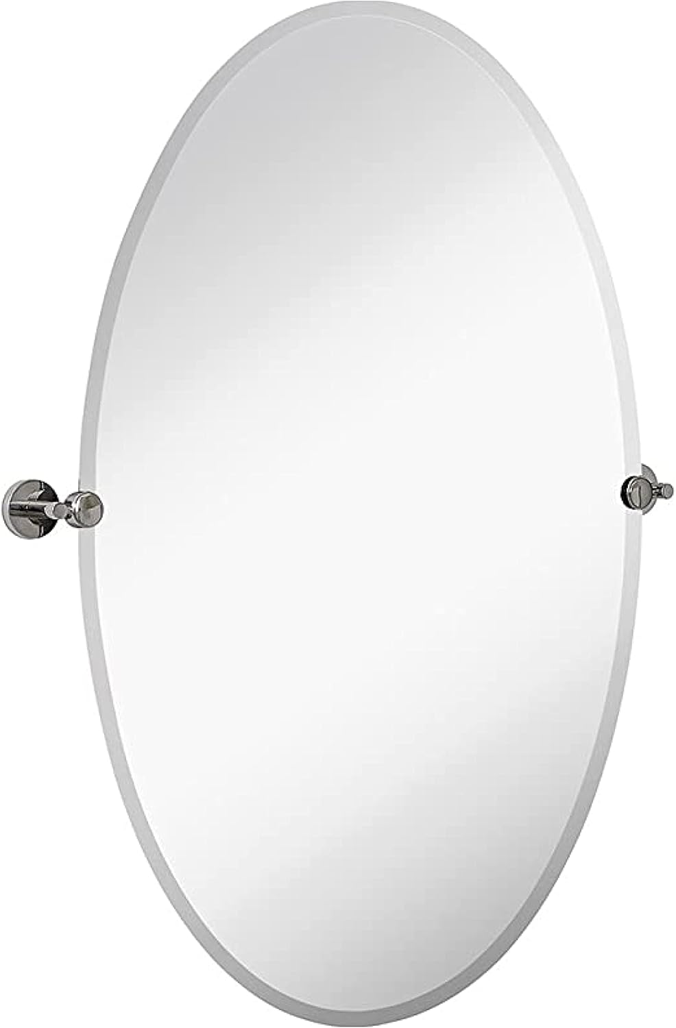 Hamilton Hills 24x36 inch Frameless Oval Pivot Wall Mirror