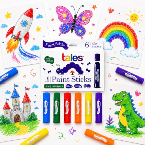 Image of Tales Silky Paint Sticks for Kids Drawing, Painting (Pack of 2, Each 6 Colors) - Twist & Paint, Washable, Quick Dry, Non-Toxic & Safe, Mess-Free Twistable Crayons for Children, Birthday Return Gift