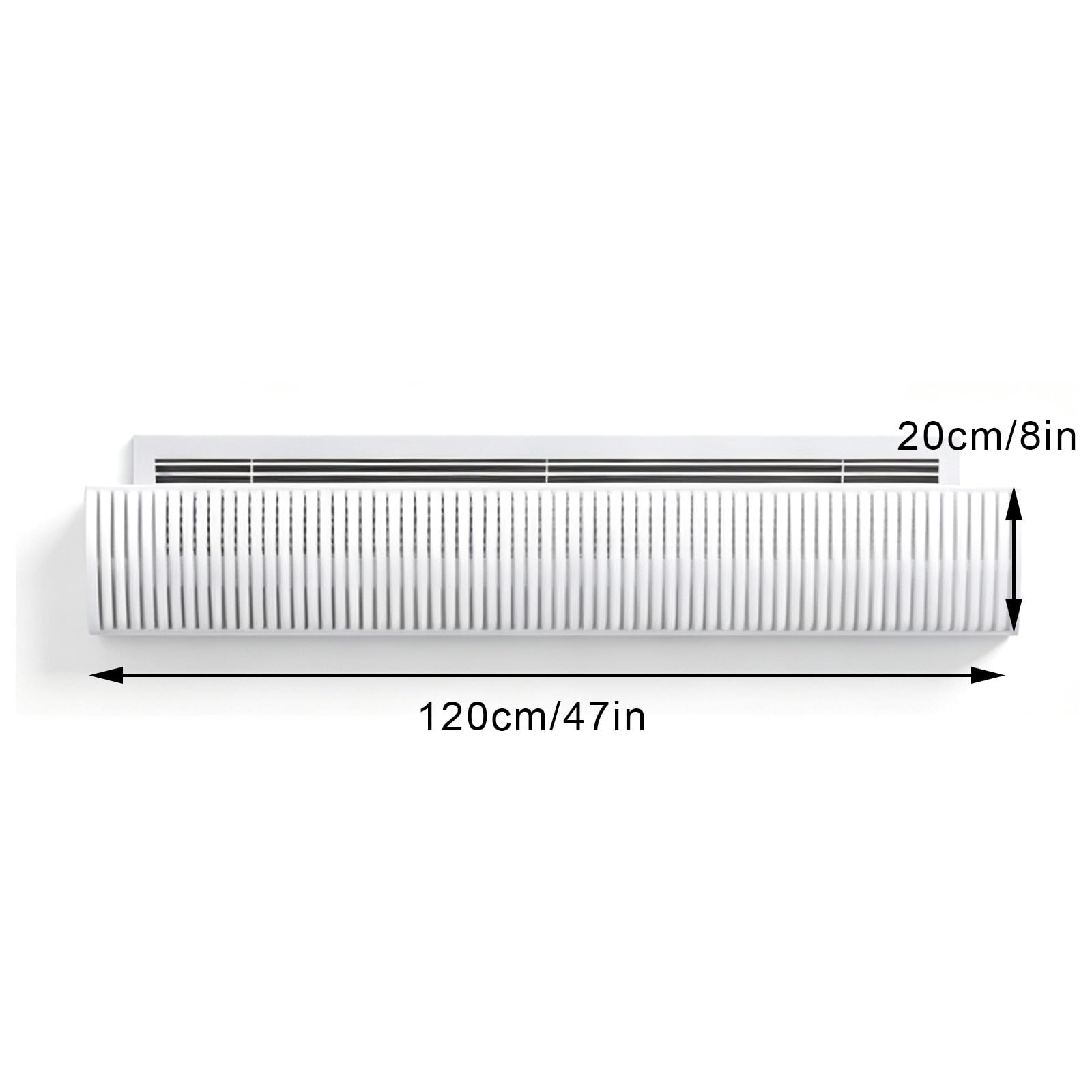 Deviatore Aria Condizionatore, Universale, Flusso 3D Multisegmentato | Plastico, senza Condensa, Uso Domestico e Ufficio, Asta di Collegamento Allungata(120x20cm/47x8in)