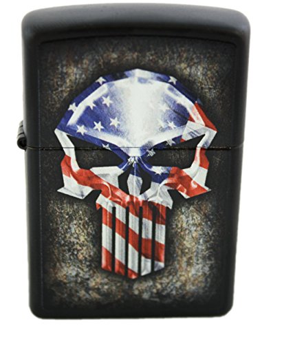 Encendedor Zippo Matte Black Calavera Punisher miniatura 1