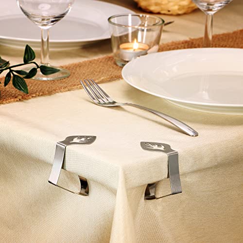 Foto von com-four® 8X Premium Tischtuchklammern aus Edelstahl, Tuchhalter