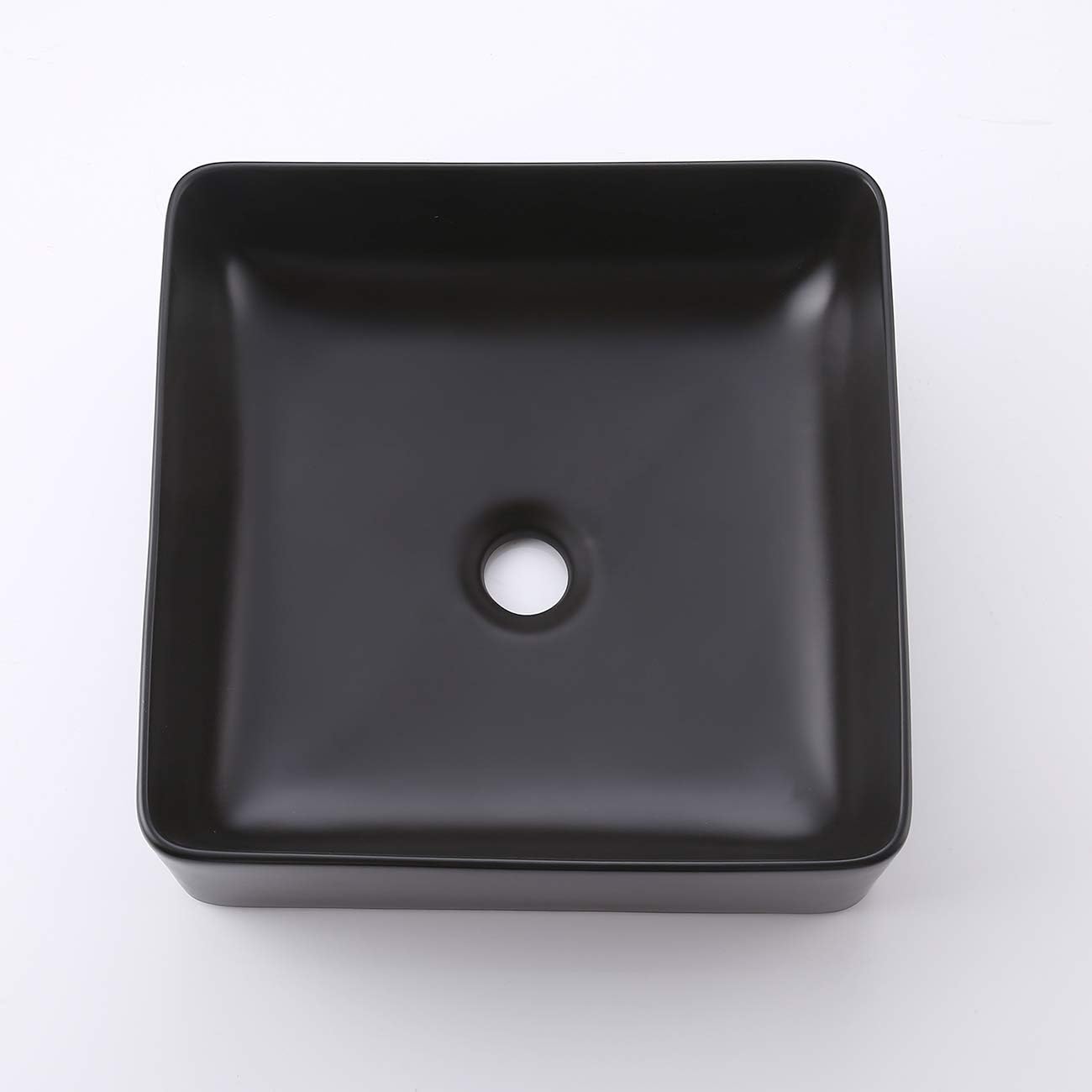 Flаѕh Dеаlѕ - 70% оƒƒ KES Bathroom Vessel Sink 14 Inch Above Counter Square Ceramic Countertop Sink for Cabinet Lavatory Vanity Black, BVS122-BK