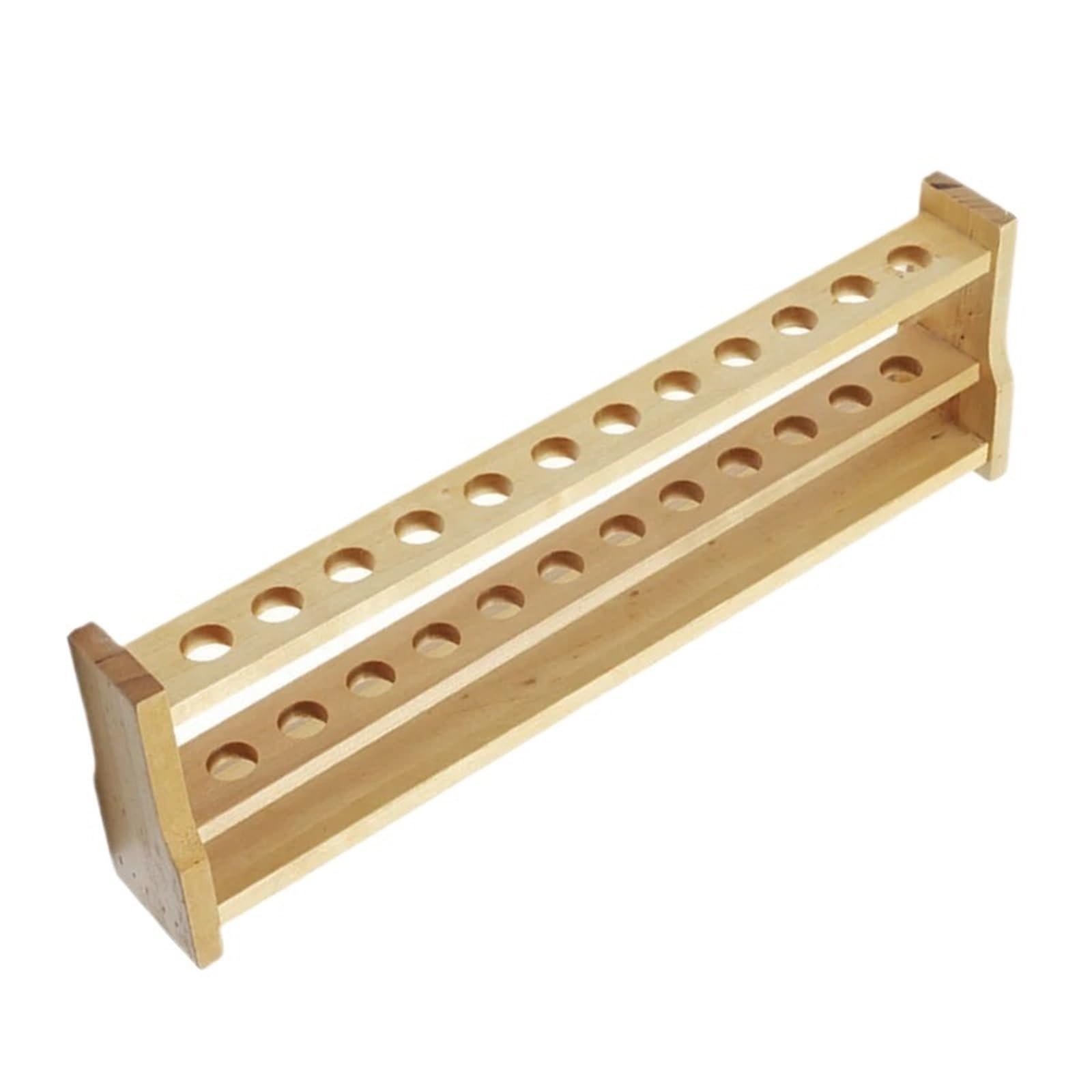 Clear Test Tube Rack for Laboratory, Test Tube Rack Wooden Stand 12 Hole Brown Laboratory Supplies