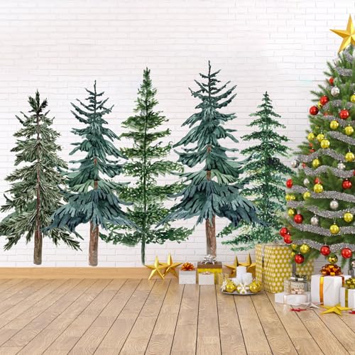 Vinilos decorativos de árboles de pino en rollos para Navidad miniatura 3