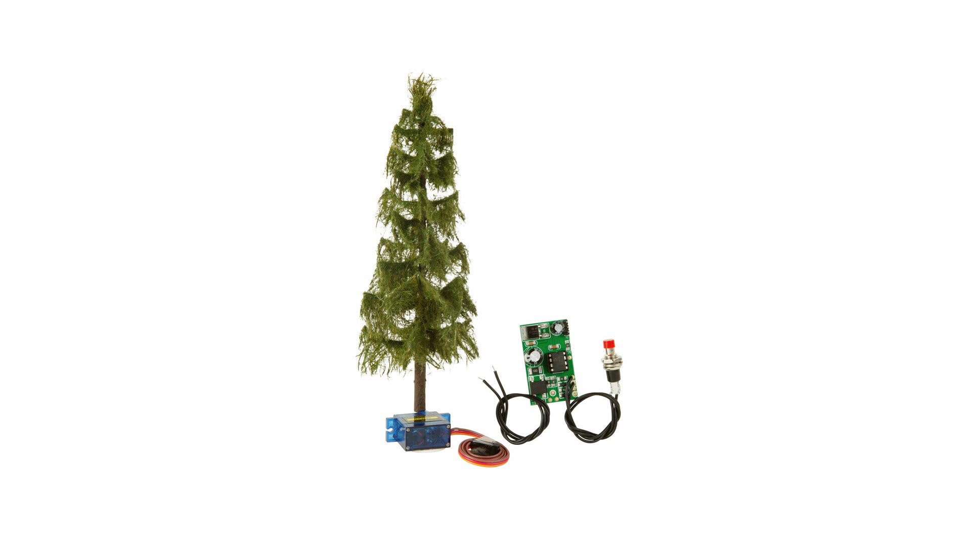 Noch® Micro-Motion - Albero Che Cade Abete, Modello Realistico con Elettronica, Altezza 17 cm, per H0 e TT Perfetto per modellismo Ferroviario