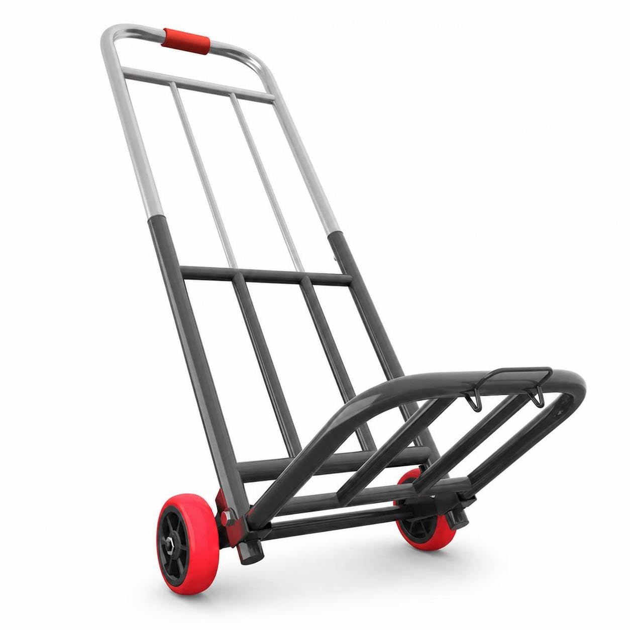 Manual Plegable Metal 200 kg, Acero Inoxidable, Carga máxima 200 kg, Cuerda elástica, Acero al Carbono, para Hogar, para Maletas, Rueda de Goma Resistente al, Grande 32