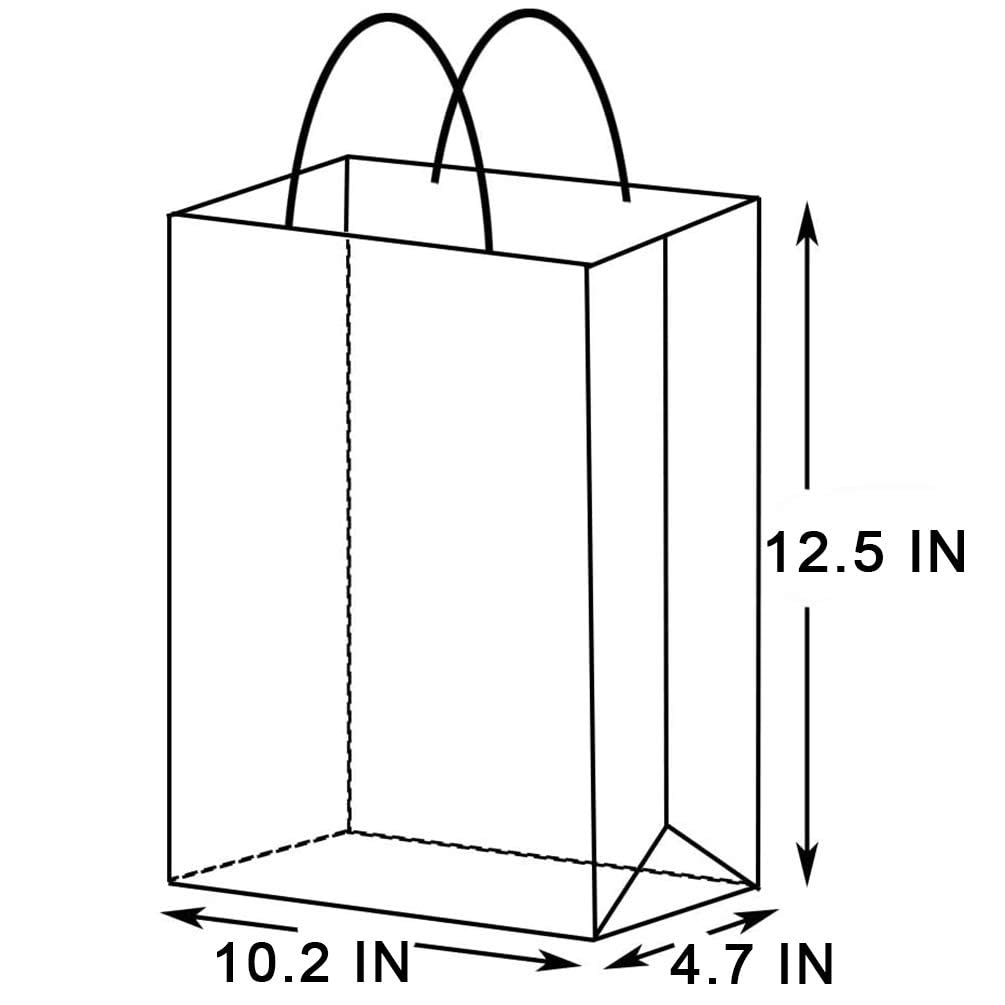 AZOWA Blue Gift Bags Large Kraft Paper Bags with Handles (33 x 26 x 12 CM, Blue, 25 Pcs), L (Pack of 25) - Image 2