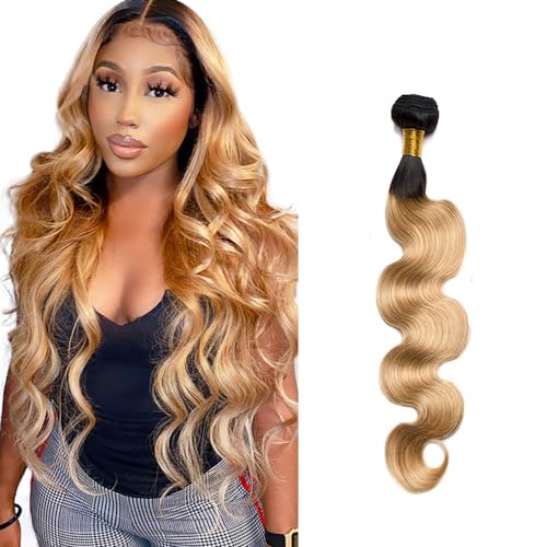Mèches de Cheveux Humains Body Wave 34 Pouces T1B/27 pour Tissage Femme