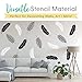 Leaf Stencils (3 Designs), Large Tropical Leaves Templates for Painting Floor/Wall/Tile/Furniture/Fabric/Wood, Each 14.5” x 5.85”, Strong & Reusable, DIY Crafts, Made in America by Small Business