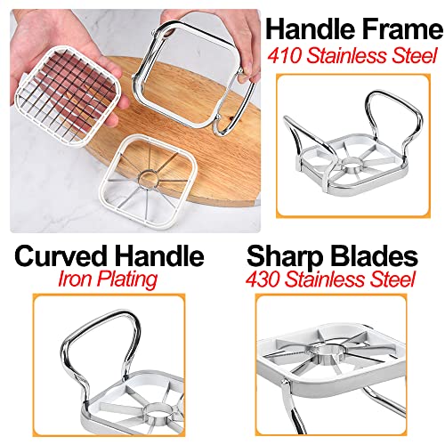 Gdfymi Apple Slicer, Heavy Duty Stainless Steel Ultra-Sharp Apple Cutter And Divider, 8-Blade Extra Large Apple Corer, With 4 Kinds Of Replacement Blades, Pitter For Up To 3.45 Inches Apples, Potatoes #TOP4