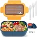 Produktbild Sinnsally Lunchbox mit Fächern,1250ml Brotdose Bento Box Erwachsene,Lunch Box mit Besteck Vesperbox Brotzeitbox Brotbox,Auslaufsicher Essensbox Jausenbox Frühstücksbox Vesperdose (Bule)
